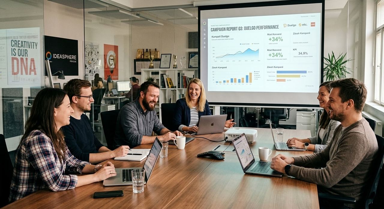 Zespół marketingowy przy danych